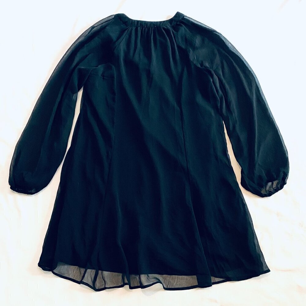 Joie black mini dress Women's Small flowy feminine sheer loose party LBD - Picture 5 of 11